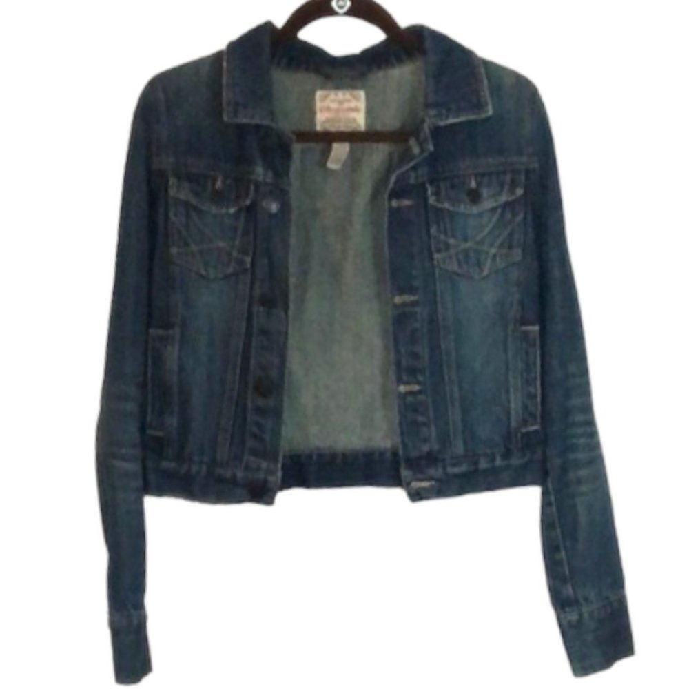 Aeropostale Dark Wash Button Front Denim Jacket - Size S